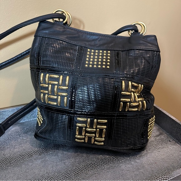 Vintage genuine leather black and gold purse - Picture 14 of 14